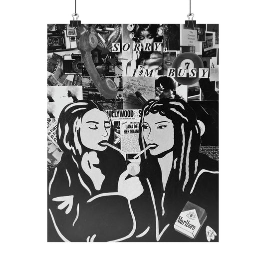 "It Girls-B&W" print